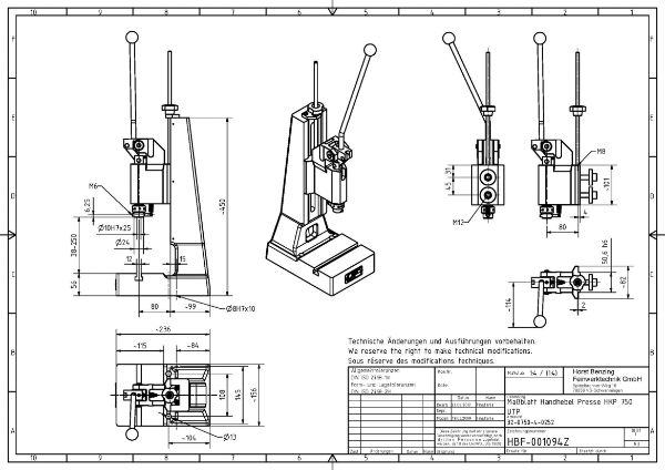 Toggle Press 40mm Stroke 7.5kN Capacity with Fine Adjustment