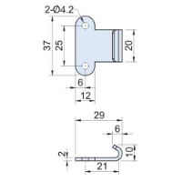 Zinc Plated Catch Plate Width=20mm CT-0120-6