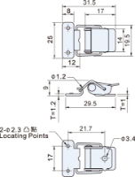 Steel Light Duty Toggle Latch with Natural Finish L=30mm