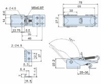 Zinc Plated Toggle Latch With Safety Latch L=78mm