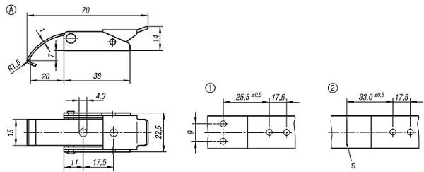 70mm Stainless Steel Toggle Latch with Spring Clip