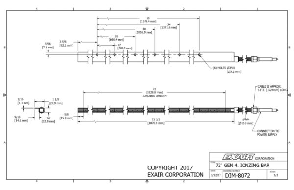 72" (1829mm) Gen 4 Ionizing Bar Only