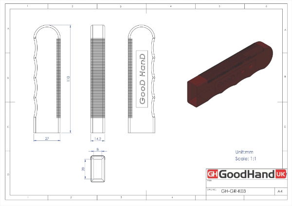 Red PVC Grip to suit 20x8mm bar