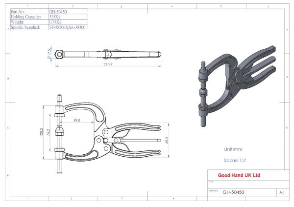 GH-50450 318Kg toggle plier