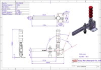 Vertical Toggle Clamp Flat Base Slotted Arm Size 110Kg