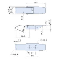 Zinc Plated Solid Arm Toggle Latch L= 155mm, CT-0810