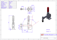 Vertical Toggle Clamp Flat Base Solid Arm Size 227Kg