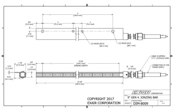 9" (225mm) Gen 4 Ionizing Bar Only