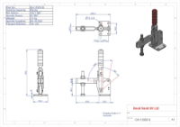 GH-15502-B 550Kg Vertical Toggle Clamp with flat base and slotted arm