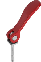 CAM LEVER SIZE:1 M06X50, A=70,4, B=21,5, ALUMINIUM RED RAL3003 POWDER-COATED, COMP:STAINLESS STEEL