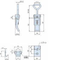 Stainless Steel Adjustable Latch with Catch Plate L=110-125mm