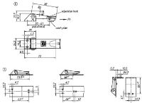 Stainless Steel Adjustable Screw Latch with Padlock Ring Length 72mm Dimensions