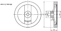 Handwheel Flat Aluminium Black Drawing