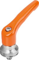 CLAMPING LEVER WITH CLAMP FORCE INTENSIF SIZE:4 M10X40, ZINC ORANGE RAL2004 PLASTIC-COATED, COMP:STAINLESS