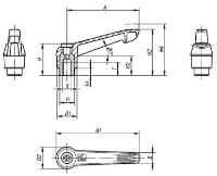 Plastic and stainless steel clamp lever