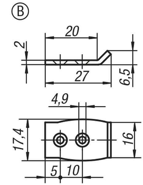 Stainless Steel Catch Plate Form B GH-46.9242272 Dimensions