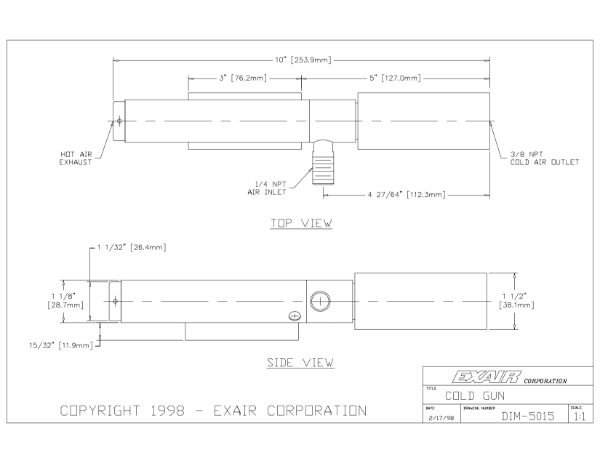 Cold Gun System Magnet Base Two Cold Outlets