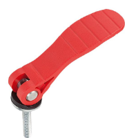 CAM LEVER SIZE:1 M05X20, A=71,5, B=22, POLYAMIDE RED RAL3020, COMP:STAINLESS STEEL