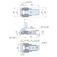 Stainless Steel Spring Loaded Latch With Catch Plate L=76mm