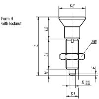 K0633 Indexing Plungers Without Collar And Extended Indexing Pin Drawing