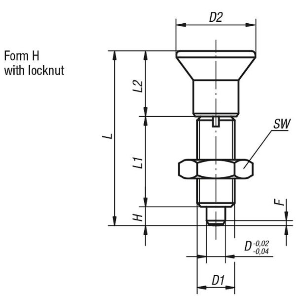 K0633 Indexing Plungers Without Collar And Extended Indexing Pin Drawing