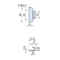 Stainless Steel 304 Catch Plate Width=15mm CS-27100-2