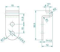 Zinc Plated Catch Plate Width=15mm CT-22-3