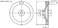 Handwheel Discs In Aluminium With Fixed Cylinder Grip black drawing