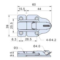 Nickel Plated Case Toggle Latch with Padlock L=60mm C-66