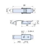 Zinc Plated Solid Arm Toggle Latch No Catch Plate L= 86mm