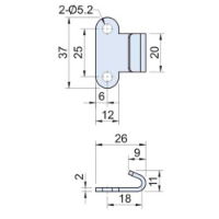 Stainless Steel 304 Catch Plate Width=20mm CS-0120-7