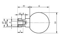 BALL GRIP REVOLVING D1=50 D=M12 DUROPLAST, COMP:STEEL 