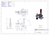 Vertical Toggle Clamp Flat Base Slotted Arm Size 30daN