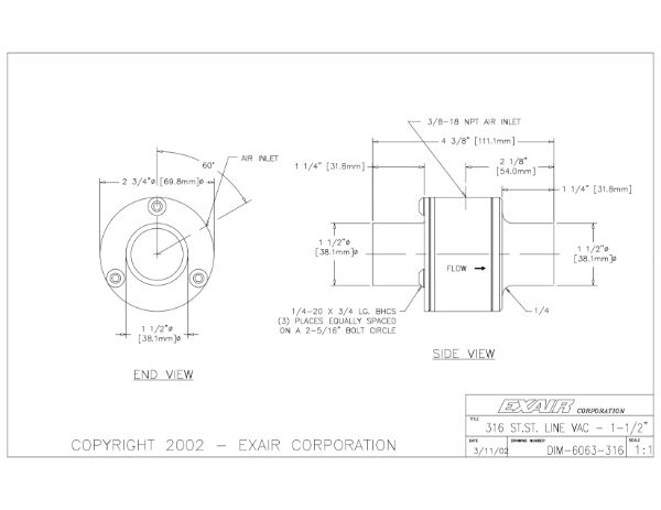 1-1/2" 316 Stainless Steel Vac 