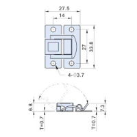 Stainless Steel 304 Light Duty Toggle Latch L=28mm CS-1810