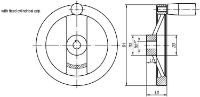 Handwheel Flat Aluminium Black Drawing