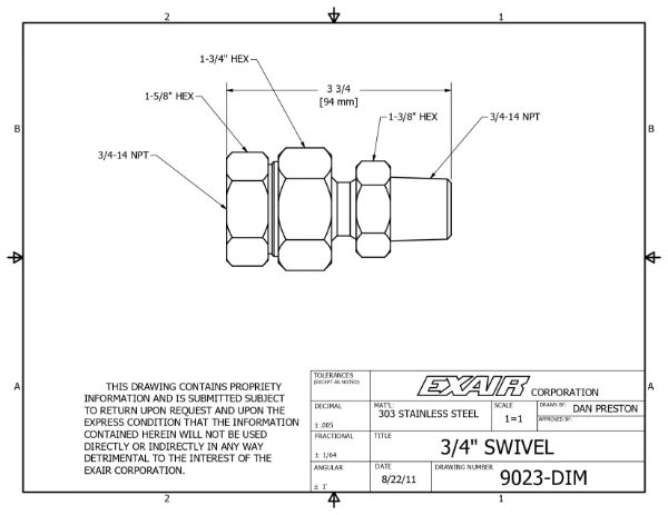 3/4" Swivel Fitting