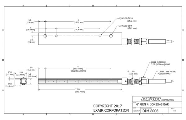 6" (152mm) Gen 4 Ionizing Bar Only