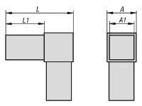 Square tube connectors