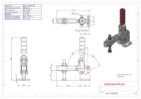 GH-14502-B 450Kg vertical toggle clamp with flat base and slotted arm