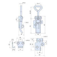 Stainless Steel Latch With Catch Plate For Padlock L=118mm