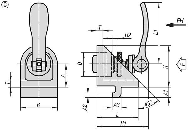 K1049 Clamping Angle Form C Drawing