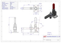 Vertical Toggle Clamp Flat Base Slotted Arm Size 50daN