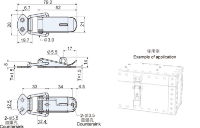 Stainless Steel Latch With Catch Plate For Padlock L=79mm