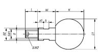 BALL GRIP REVOLVING D1=40 D=M10X14 DUROPLAST, COMP:STAINLESS STEEL 