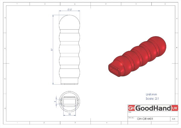 Red PVC Grip to suit 10x4mm bar