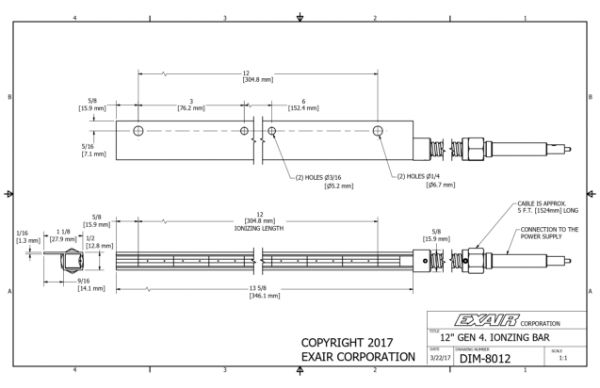 12" (305mm) Gen 4 Ionizing Bar Only