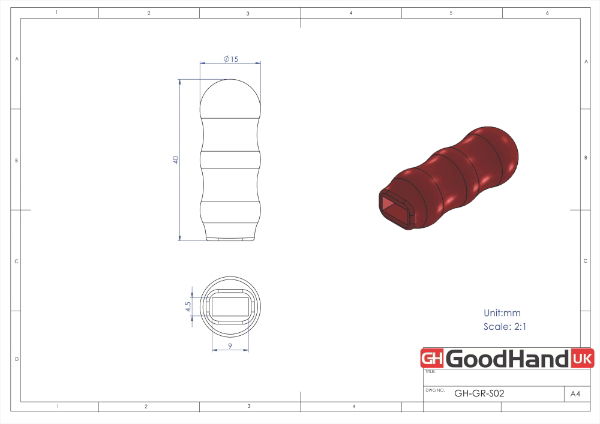 Red PVC Grip to suit 9x4.5mm bar