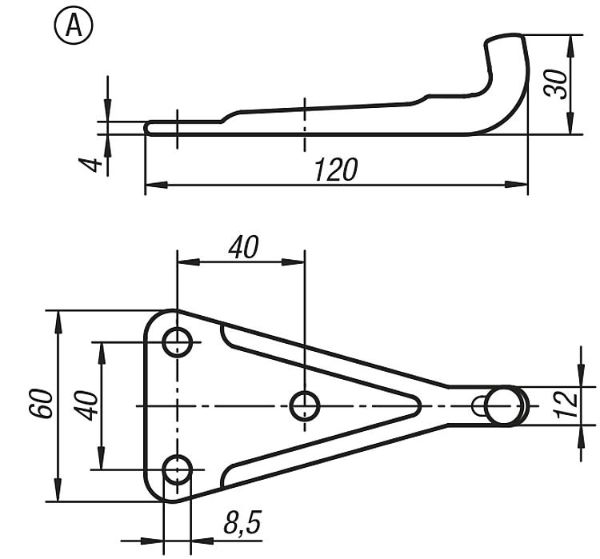 Steel Catch Plate with Fixing Holes