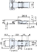 Stainless Steel Solid Arm Toggle Latch With Catch Plate L= 46mm